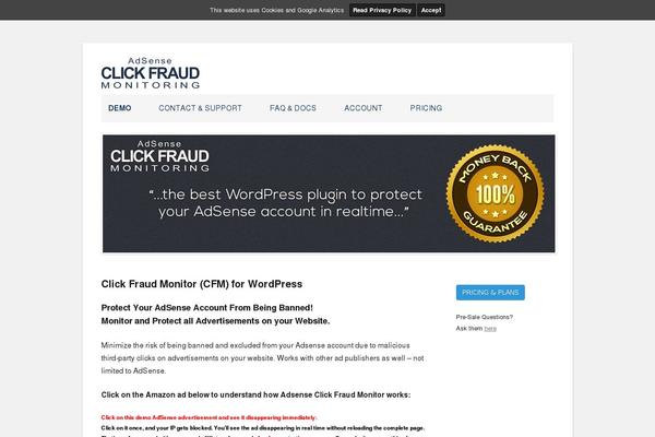demo.clickfraud-monitoring.com site used Clickfraud-monitoring-theme