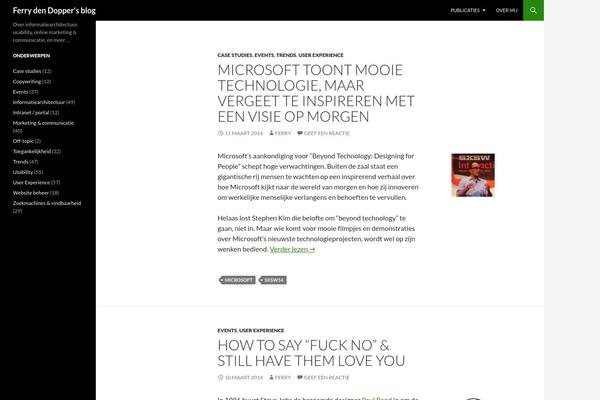 Twenty Fourteen theme site design template sample