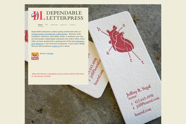 dependableletterpress.com site used Dependable