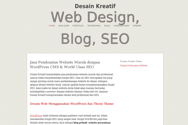 Thesis 1.8 theme site design template sample