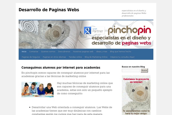 desarrollopaginaswebs.es site used Twenty Ten