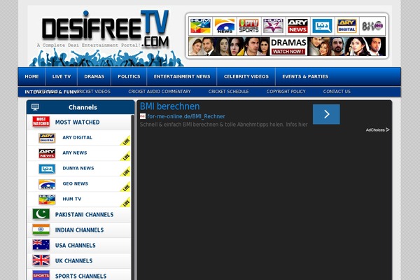 desifree.tv site used Tvtheme