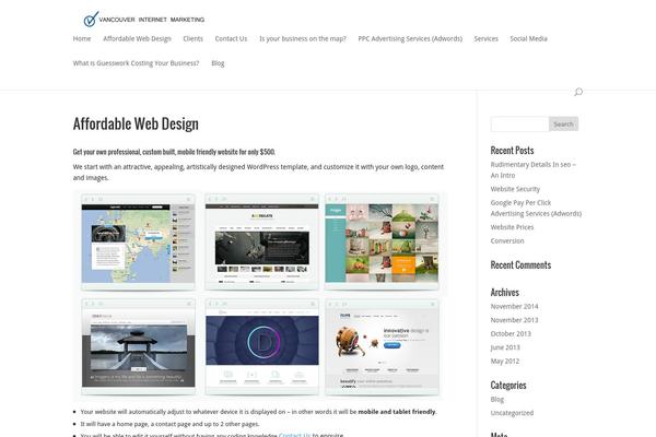 WordPress website example screenshot