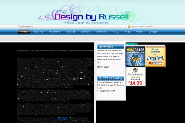 designbyrussell.com site used Blue-reflections