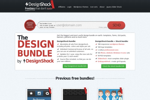 designshock.com site used Designshock