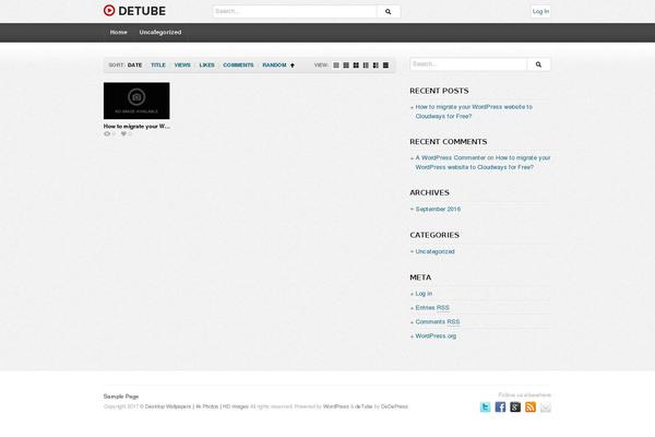 deTube theme site design template sample