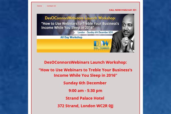 desoconnorswebinars.com site used One Page Scroll