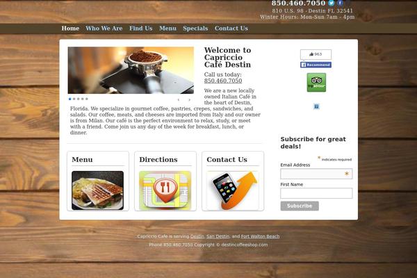 destincoffeeshop.com site used Smallbiz Dynamic