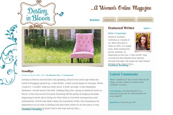 destinyinbloom.com site used Destiny