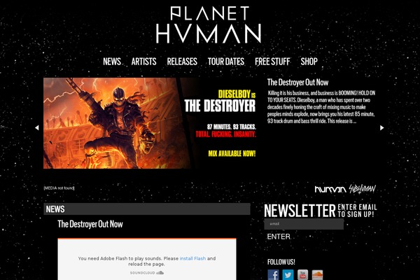 destroyplanethuman.com site used Dantheme