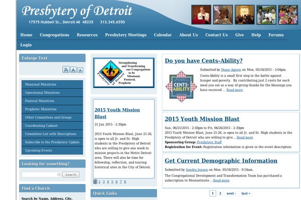 detroitpresbytery.org site used The7