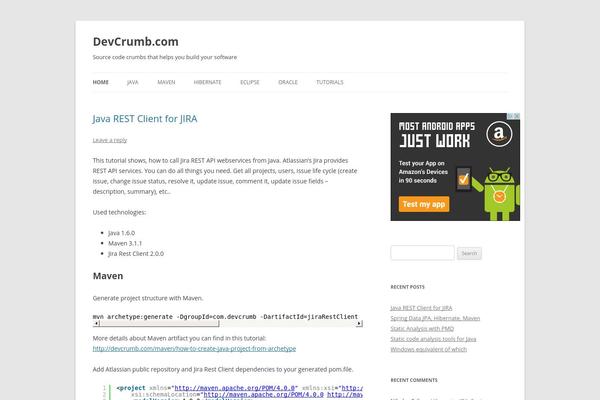 Twenty Twelve theme site design template sample