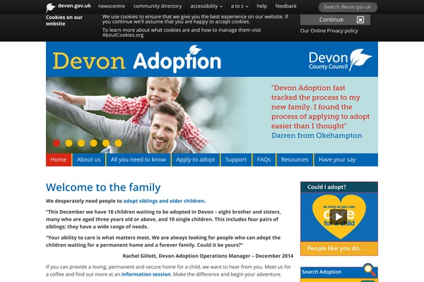 devonadoption.org.uk site used Dcc-parent-v3-frameworks