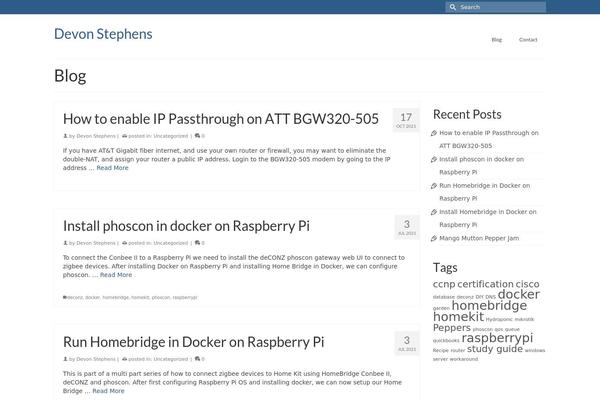 WordPress website example screenshot