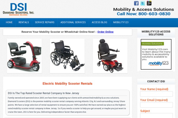 diamondscooters.com site used Mobility123