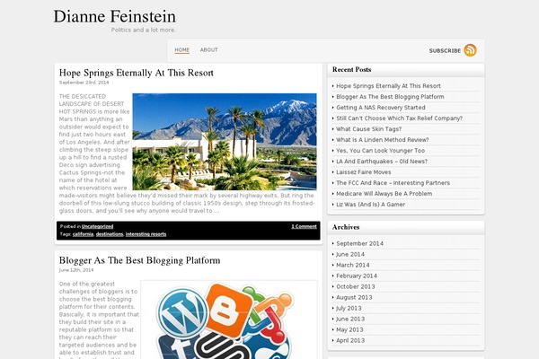 diannefeinstein2012.com site used K.I.S ( Keep it Simple )