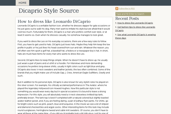 dicapriostylesource.net site used Simple Blog Design