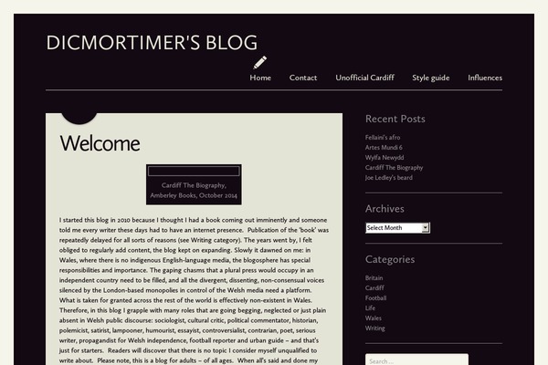 dicmortimer.com site used Blog-simple