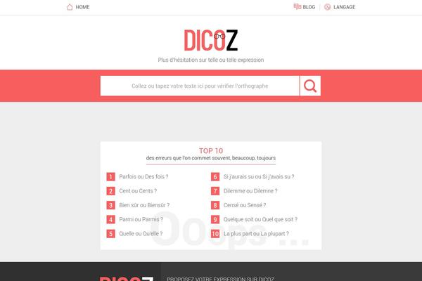dicoz.fr site used Dicoz