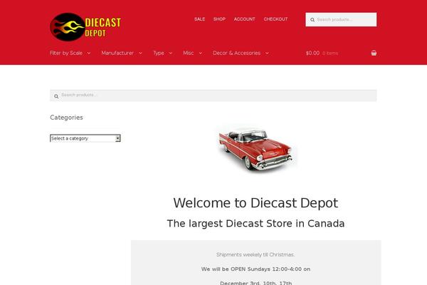diecastdepot.ca site used Storefront Child