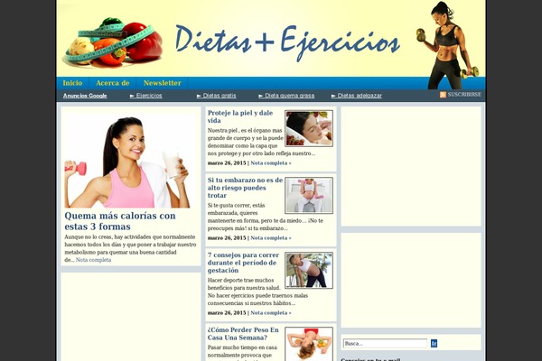 dietasejercicios.com site used Dietas