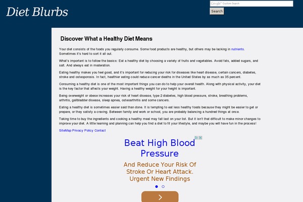 dietblurbs.com site used Diet