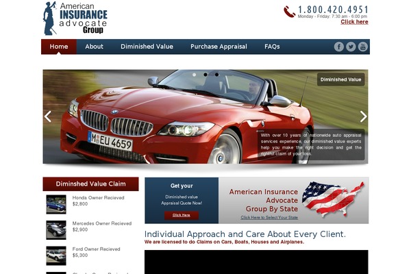 diminishedvalueadvocate.com site used Theme1453