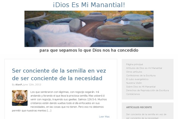 diosesmimanantial.org site used Reverie-child-master