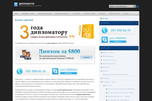 WordPress website example screenshot