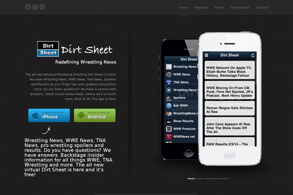 dirtsheet.com site used Fluidapptheme