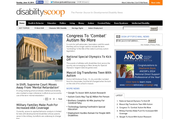 disabilityscoop.com site used Disability-scoop