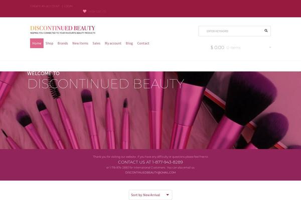 discontinuedbeauty.com site used Storefront