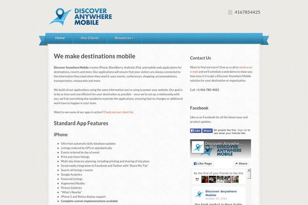 discoveranywheremobile.com site used Wp_businessone5-v1.0