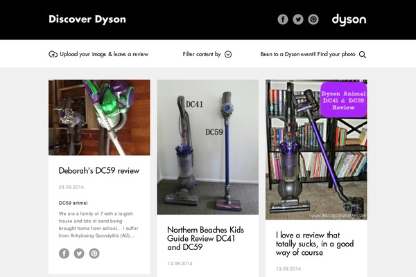 discoverdyson.com.au site used Dyson