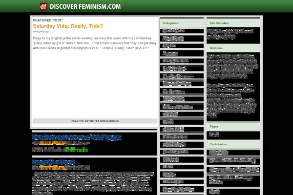 discoverfeminism.com site used Pandora-free