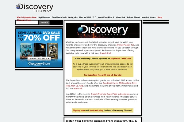 discoveryshows.com site used 3_column