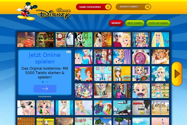 disneyxdgames.org site used Disneygames
