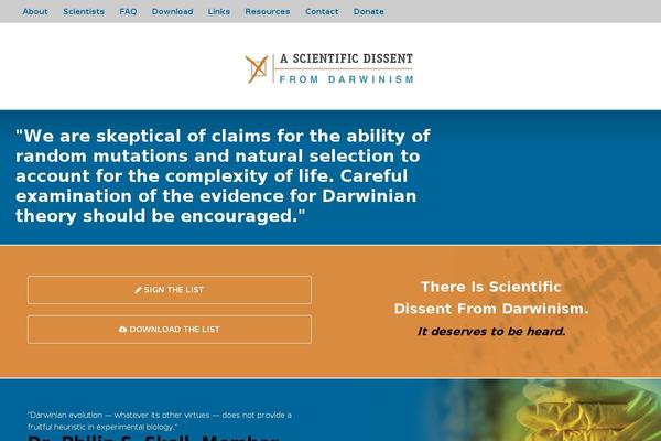 dissentfromdarwin.org site used Dissent