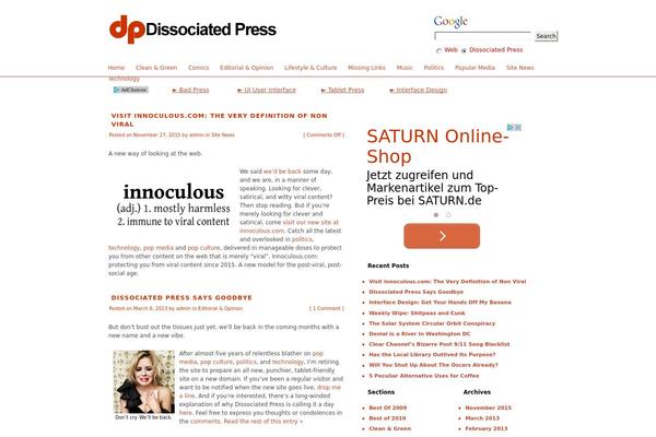 dissociatedpress.com site used Addsense