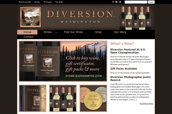 diversionwine.com site used Rainierbrands