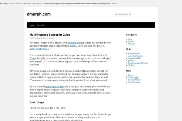 WP Framework theme site design template sample