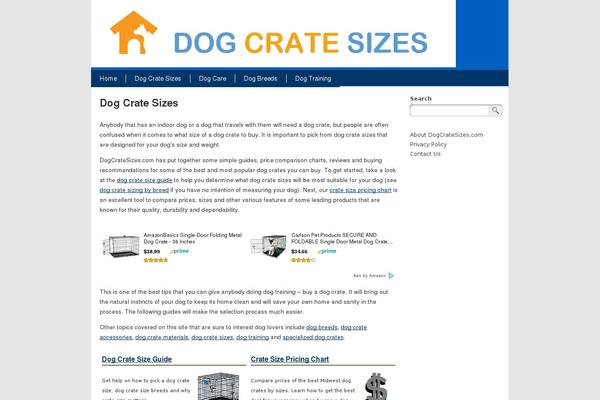 dogcratesizes.com site used Clickbump