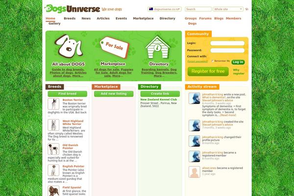 dogsuniverse.co.nz site used Dogsuniverse