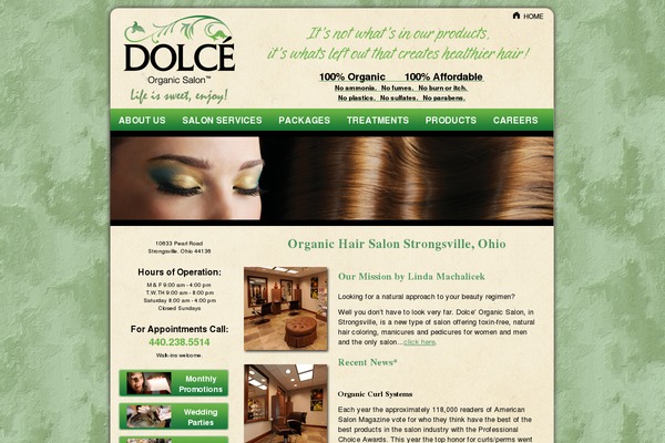 dolceorganicsalon.com site used Dolce