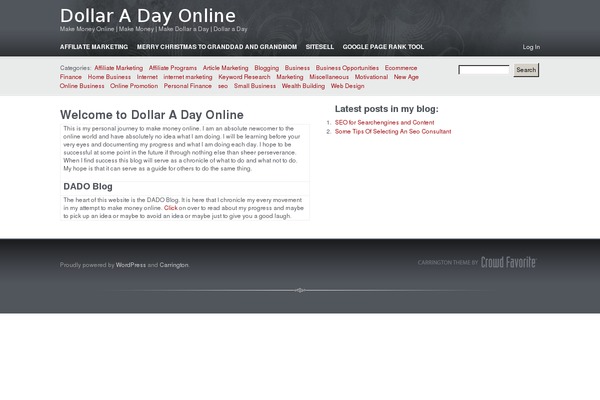 Carrington Blog theme site design template sample