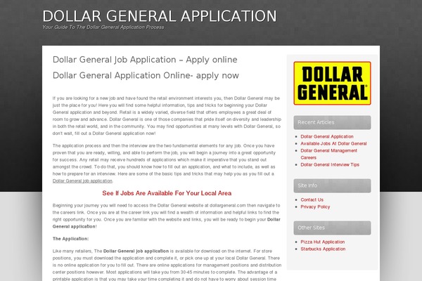 dollargeneralapplication.org site used Associate