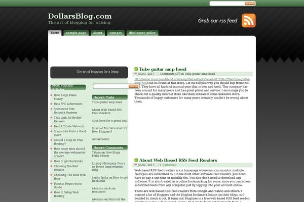 dollarsblog.com site used Studiopress_green