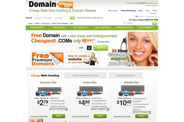domain-cheap.com site used Domaincheap