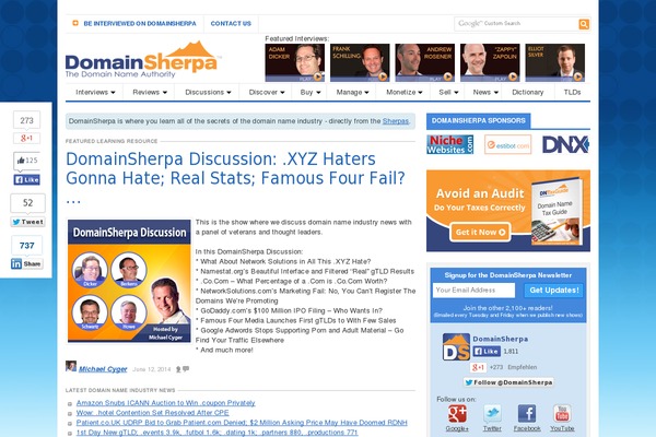 domainsherpa.com site used Domainsherpa-v1