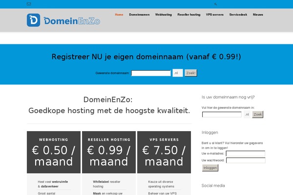 domeinenzo.nl site used Hostme v2